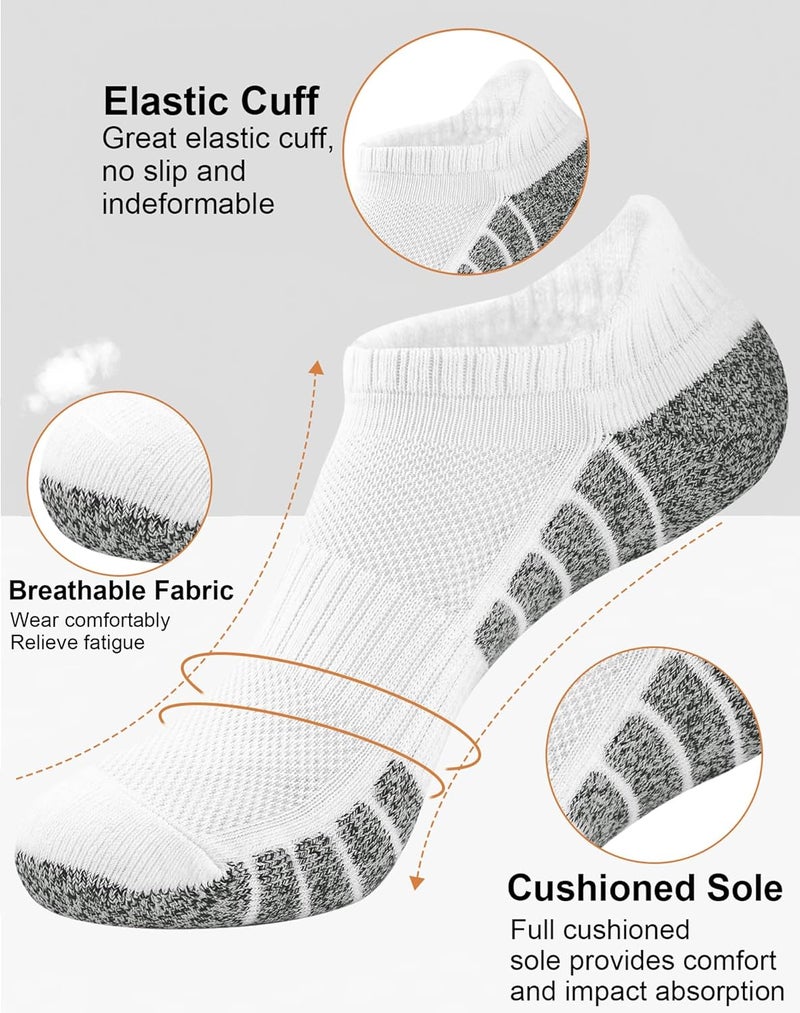Darller Mens Ankle Athletic Running Socks Low Cut Sports Cushioned Socks for Men 6 Pairs - Image 2